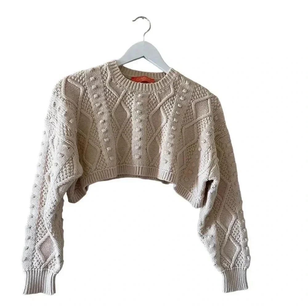 Current Cropped Knit Long Sleeves Womens’ Sweater SZ S # 1535